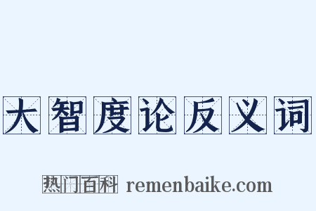 大智度论反义词是什么意思的图片